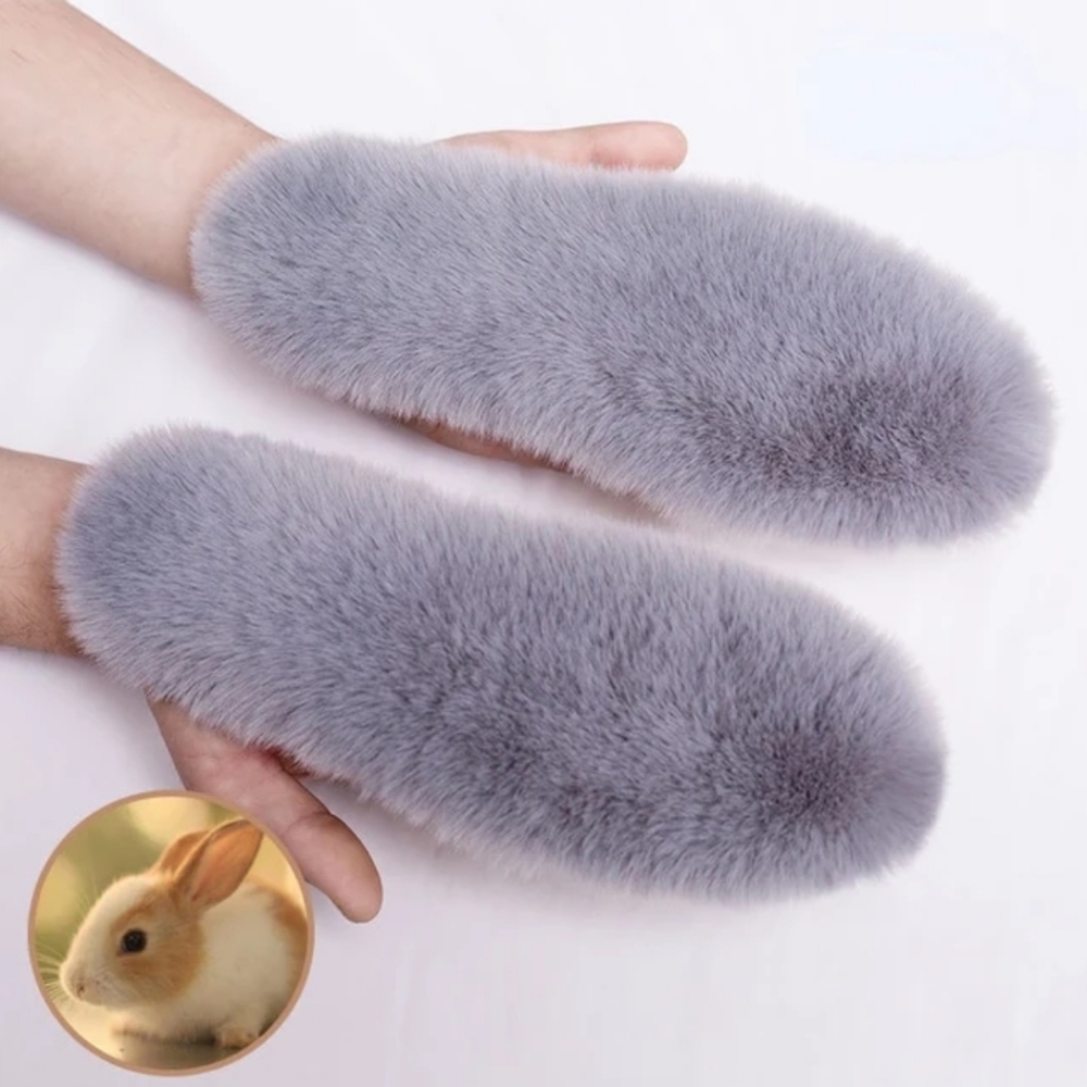 1 Pair Faux Rabbit Fur Insole Warm Insoles Felt Shoe Inserts